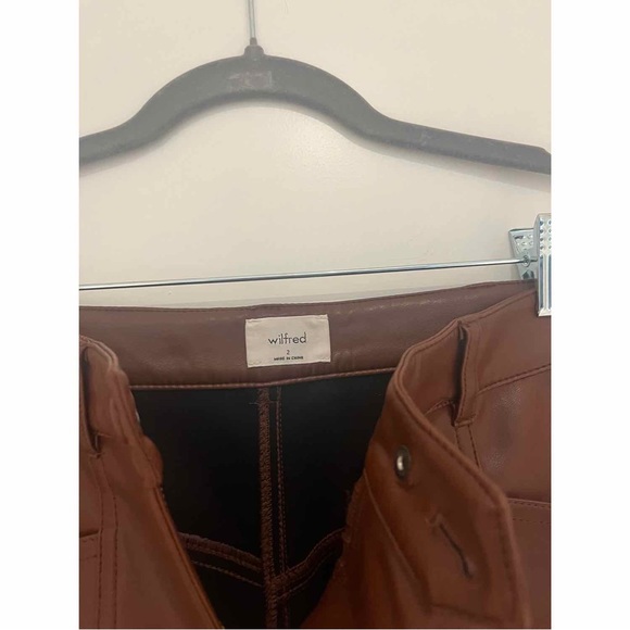 Artizia Wilfred Rebel Brown Vegan Leather Pants - Picture 4 of 5